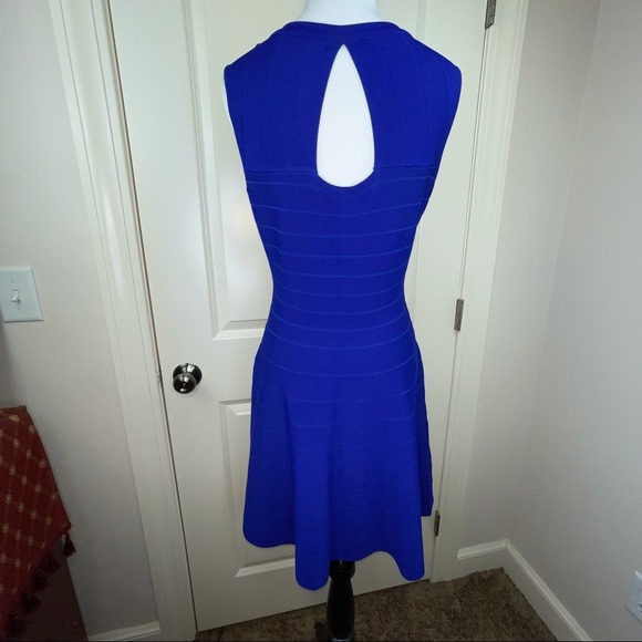 Adrianna Papell Blue Fit & Flare Dress Sleeveless M - Picture 7 of 16